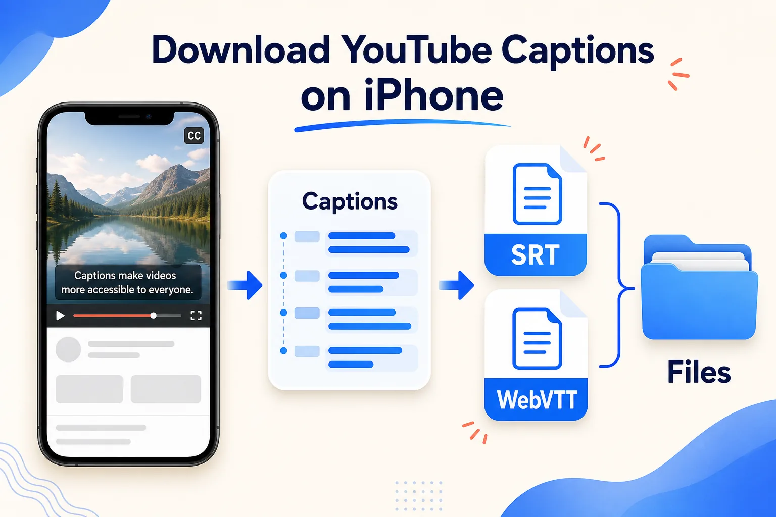 从带字幕的公开视频到将 SRT 或 WebVTT 文件保存进 iPhone“文件”App 的操作流程