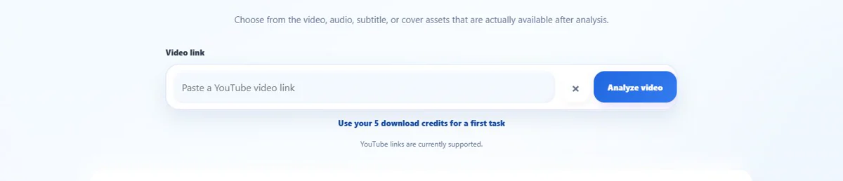 youtube mp4: real English link field and analysis action